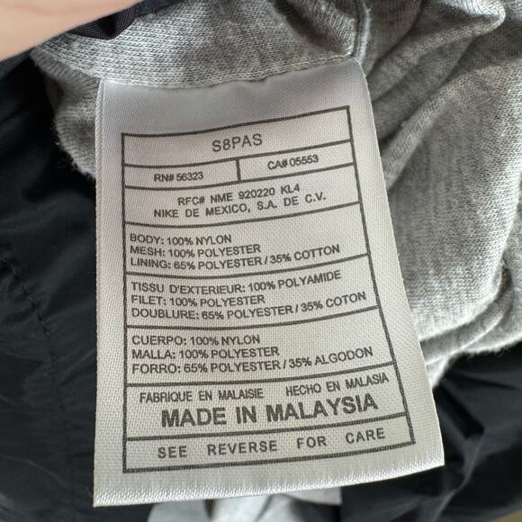 Nike Vintage Black Snap Up Hooded Packable Lined Windbreaker Women's Size XL - Picture 7 of 8